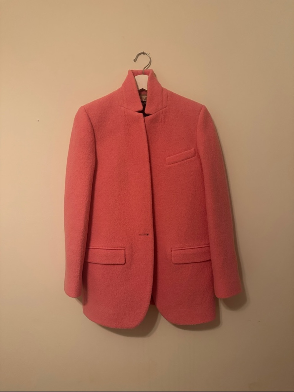 J. Crew boiled wool leighton Pink blazer jacket Coat size 00